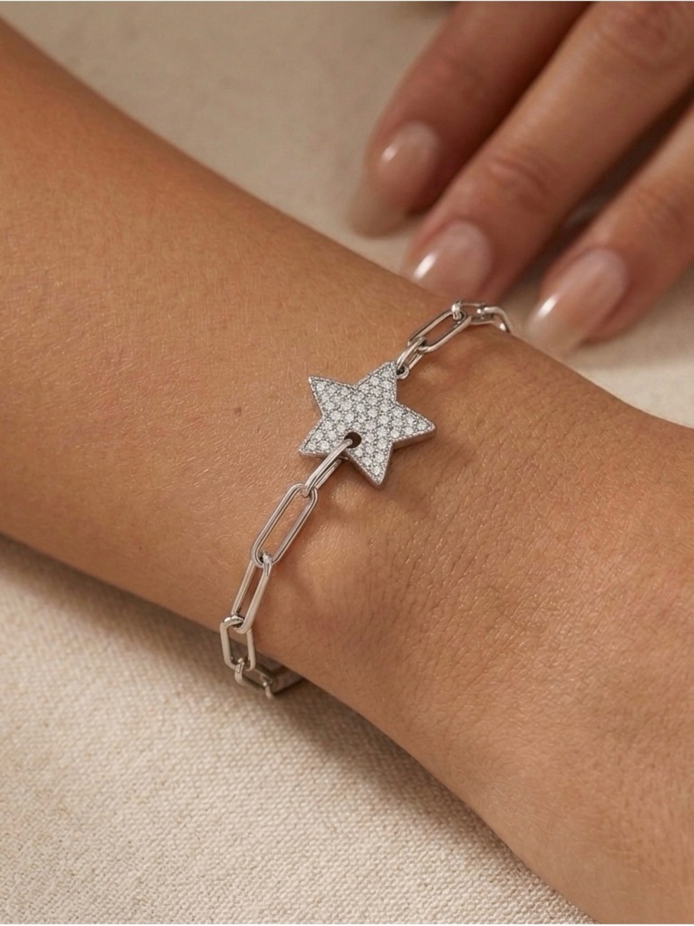 Star Bracelet | Platinum Plated with Real Zirconia | Luxury Jewelry
